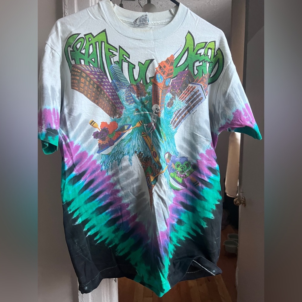 Vintage Grateful Dead Soldier Field Chicago Tie Dye Tee | 1995 Tour Shirt